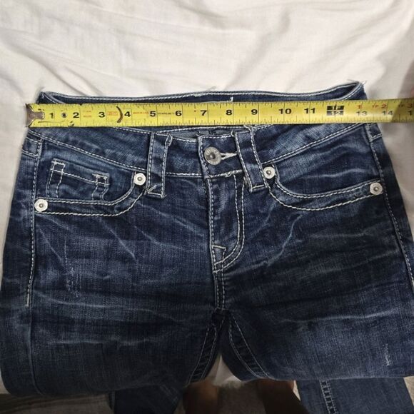 Stetson Womens 816 Classic Bootcut Blue Cotton Blend Jeans Sz 0 X Long - Picture 7 of 12